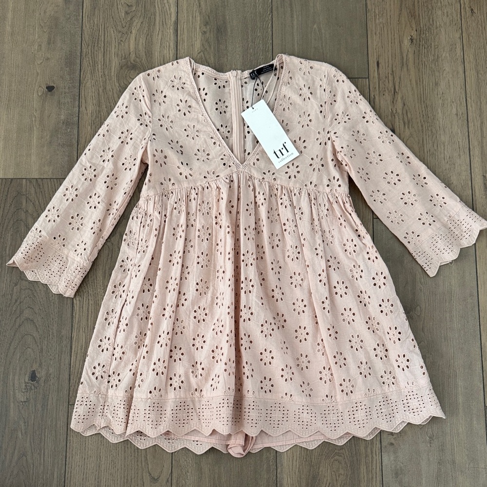 NWT Pink Eyelet Dress Romper
